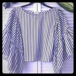 Hollister Striped Blouse Size: XS